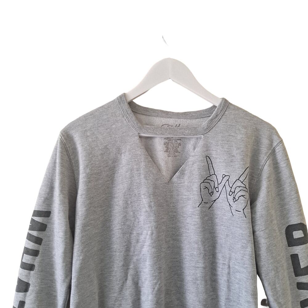 Cold Crush Gray Cut Out "WHAT EVER" L/S Sweatshirt
